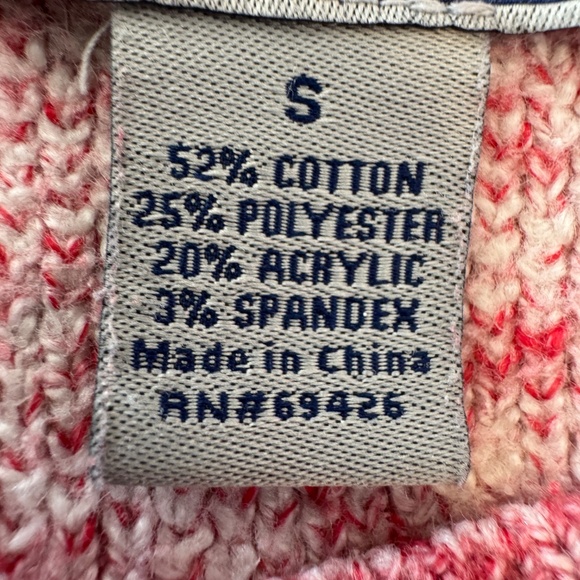 BASS Heart and Snowflake Soft Red & White Pullover Sweater GORGEOUS / Size Small - Picture 14 of 15